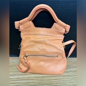 Foley + Corinna Mini Leather Crossbody Soft Supple Pink Leather Tote #4194
